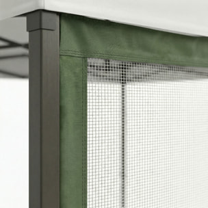 Telo zanzariera per gazebo da giardino. Zanzariera con velcro. 300X200H cm Verde