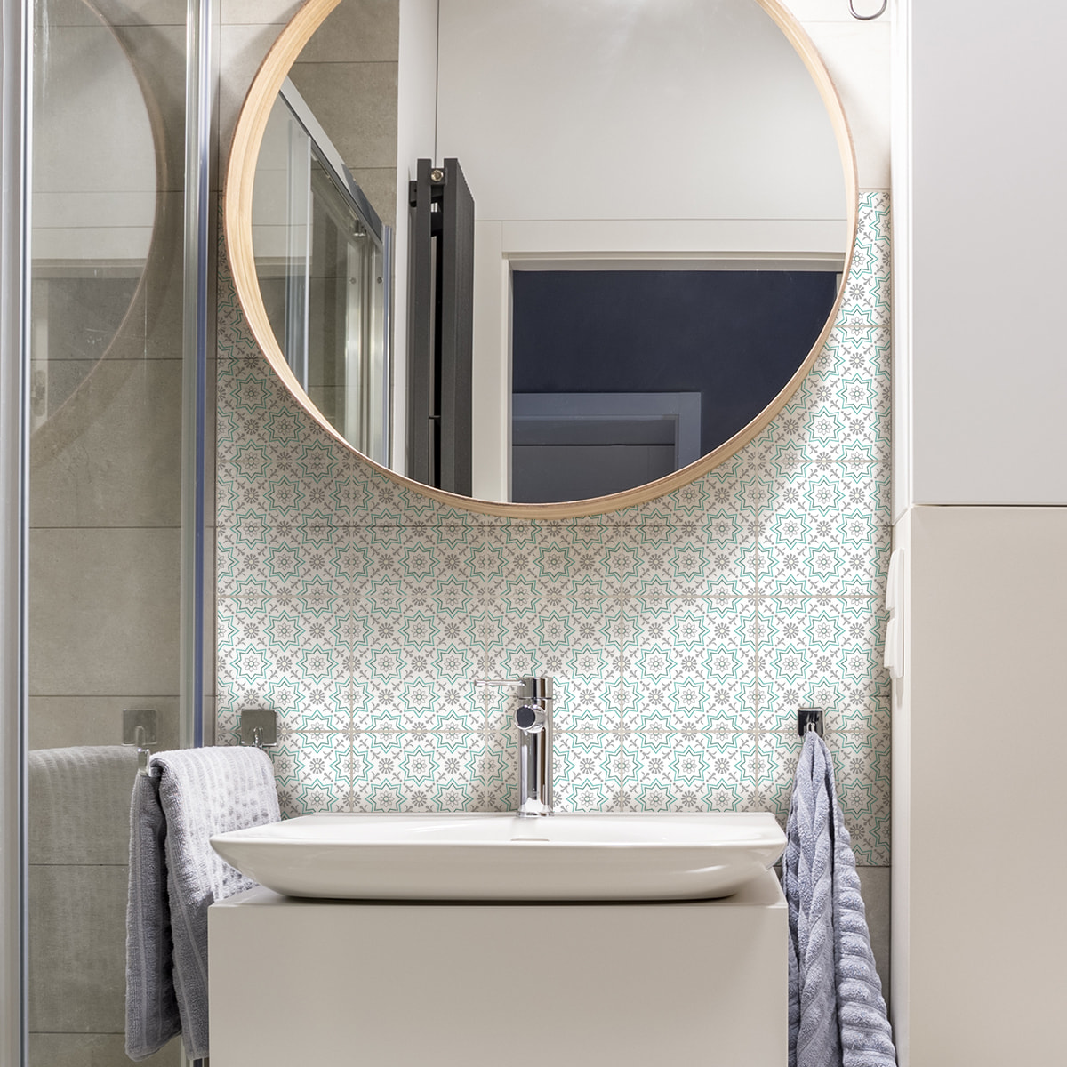 Stickers muraux - Sticker Mural Carrelage adhésif Cuisine Salle de Bain - 24 STICKERS CARRELAGES AZULEJOS ROCIO