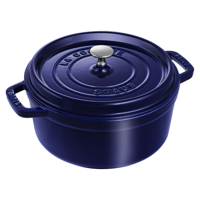 Cocotte 24 cm, Rond(e), Bleu intense, Fonte