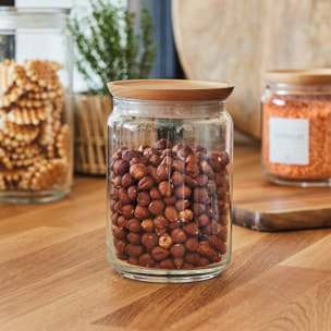 Lote de 2 tarros de conservación 1 L Pure Jar Wood - Luminarc