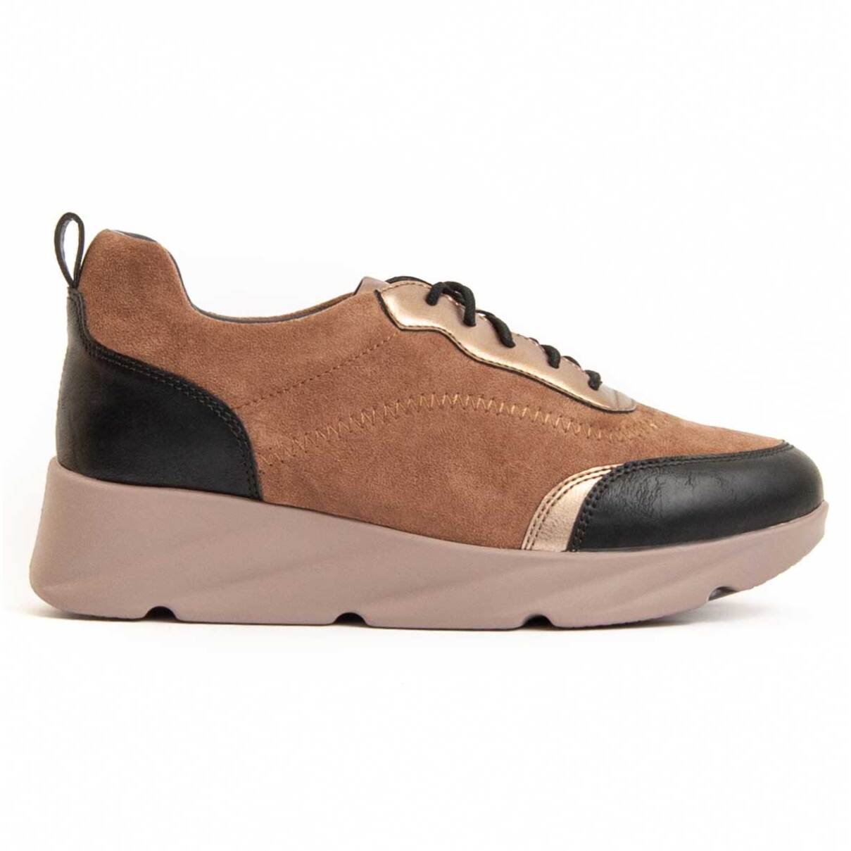 Sneaker De Plataforma - Marron - Altura: 4 Cm