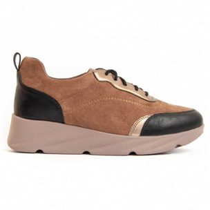 Sneaker De Plataforma - Marron - Altura: 4 Cm