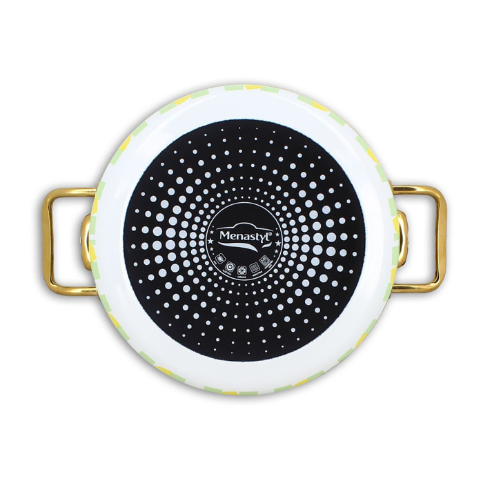 Faitout 20cm en acier émaillé avec motif citron - tous feux VICHY