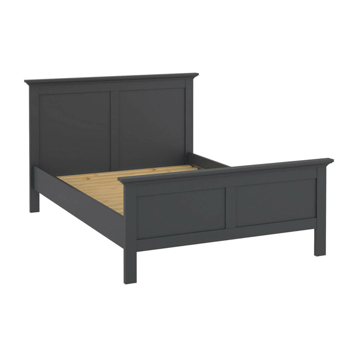 Letto singolo Arcevia, Sommier per camera da letto, Giroletto per stanza, Struttura porta materasso, 201x158 h110 cm, Grigio
