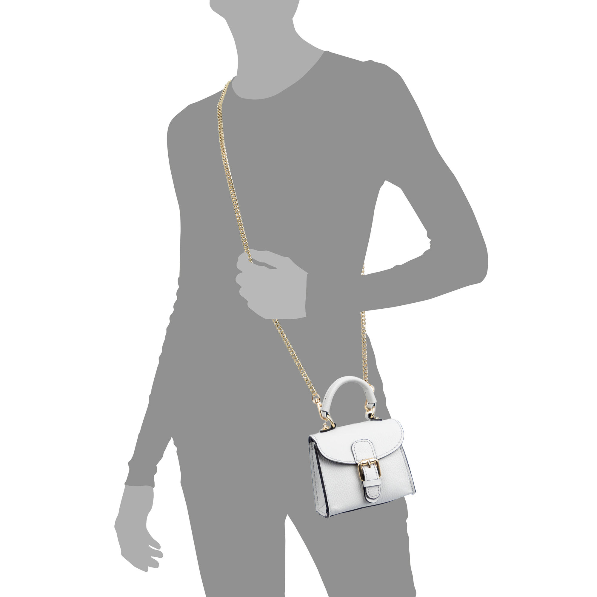 Annicco mini borsa a mano e a spalla per donna. Pelle autentica finitura Dollaro.