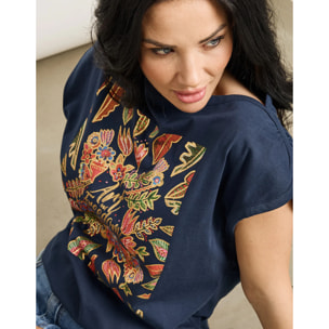 Camiseta Manga Corta Azul Marino - Oreana