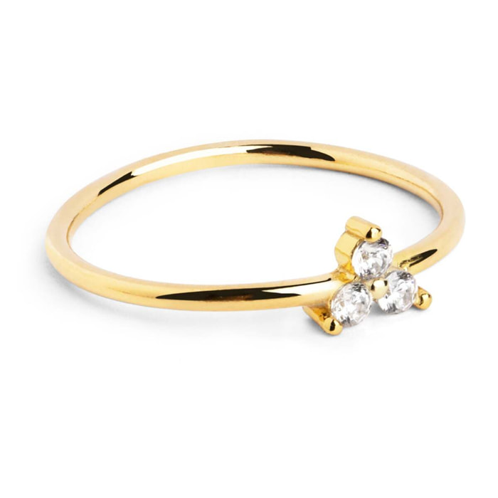 Anelli Clover Argento Placcato Oro