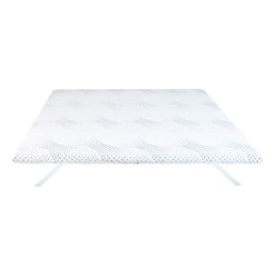 Surmatelas ViscoTouch, 5 cm, Mémoire de Forme et Gel Rafraîchissant, Très Bonne Indépendance de Couchage, Fabrication Française