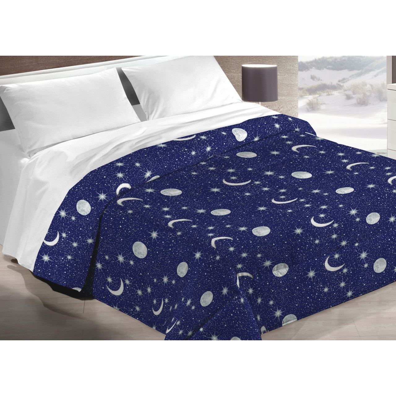 Trapunta Invernale 300gr Diadema Denver Fantasia Luna e Stelle