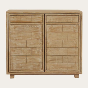 Buffet Zanda -bois massif de mangue-couleur arabica 90 x 80 x 40 cm
