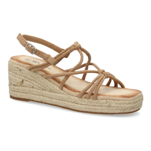 Sandalias de cuña de yute para mujer, comodas y elegantes diseño moderno con tiras cruzadas