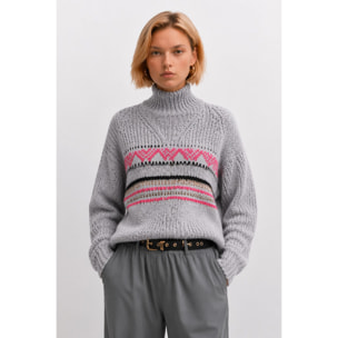 Kocca - Maglione a collo alto da donna con motivo geometrico Donna