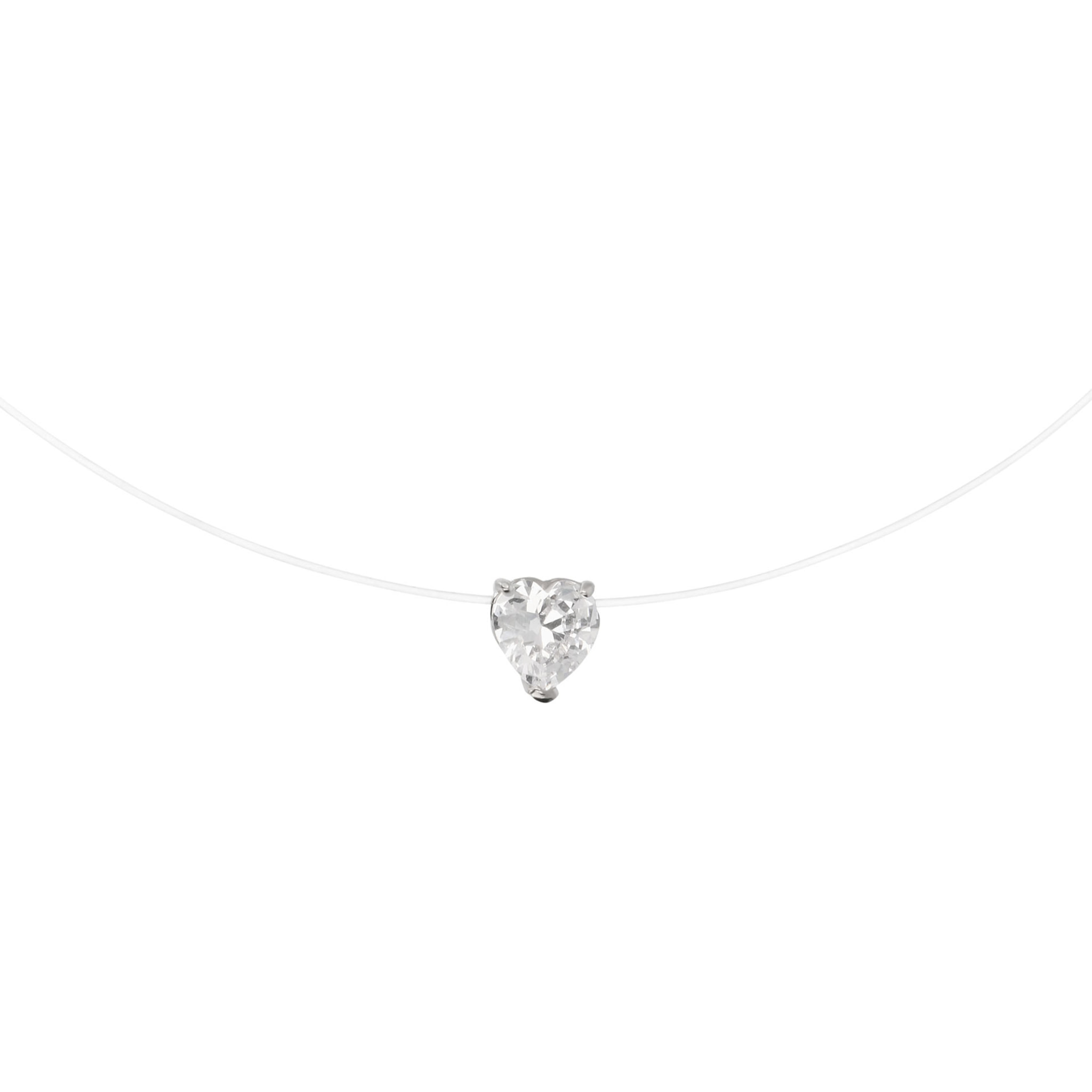 Collana Fantasmino con Punto Luce Cuore in Cubic Zirconia