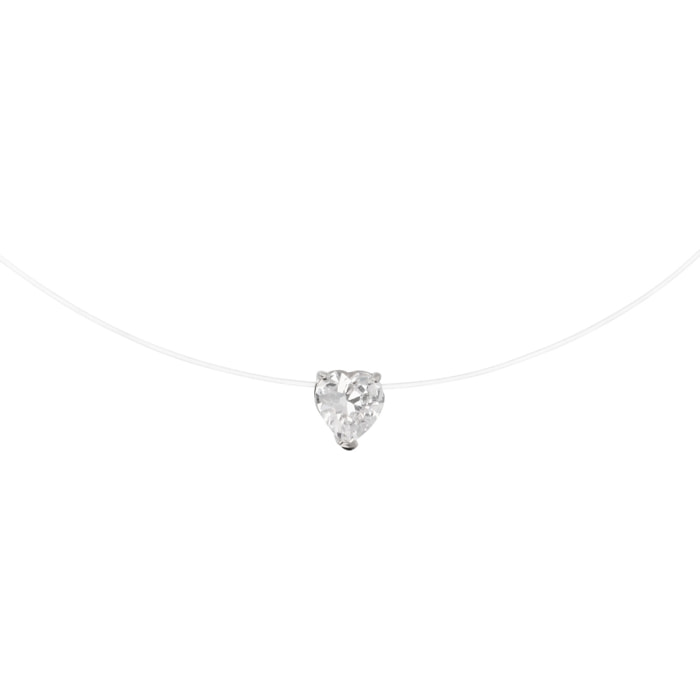 Collana Fantasmino con Punto Luce Cuore in Cubic Zirconia
