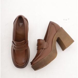 MOCASSINO CHUNKY LISCIO CHOCOLA' CUOIO