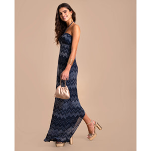 Vestido midi estampado con escote halter regulable