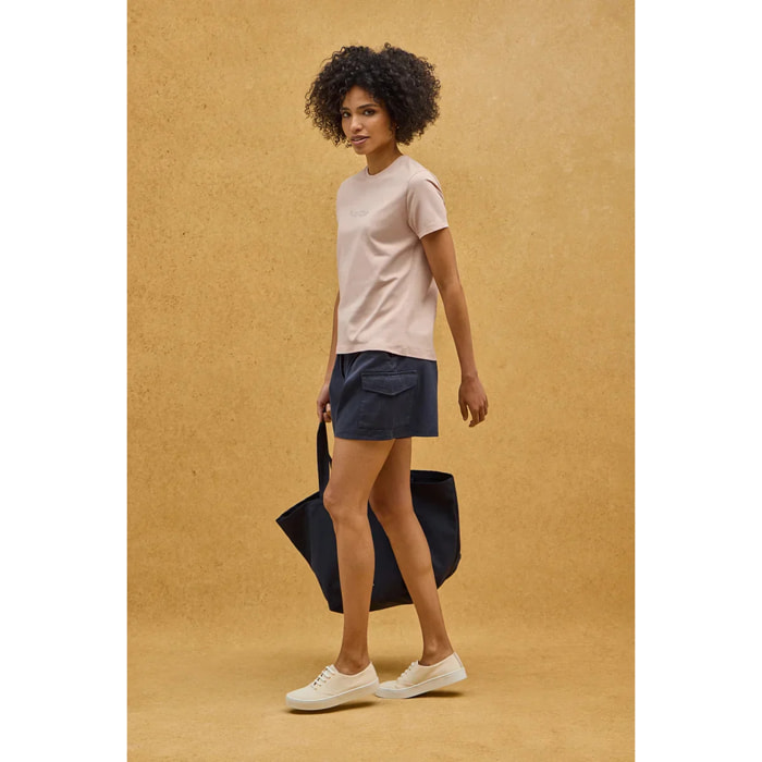 Maglietta cipria a maniche corte e fit dritto con brillantini Polo Club