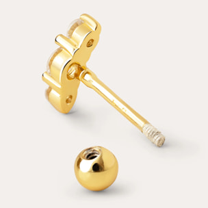 Orecchino Singolo Freesia Spark Argento Placcato Oro