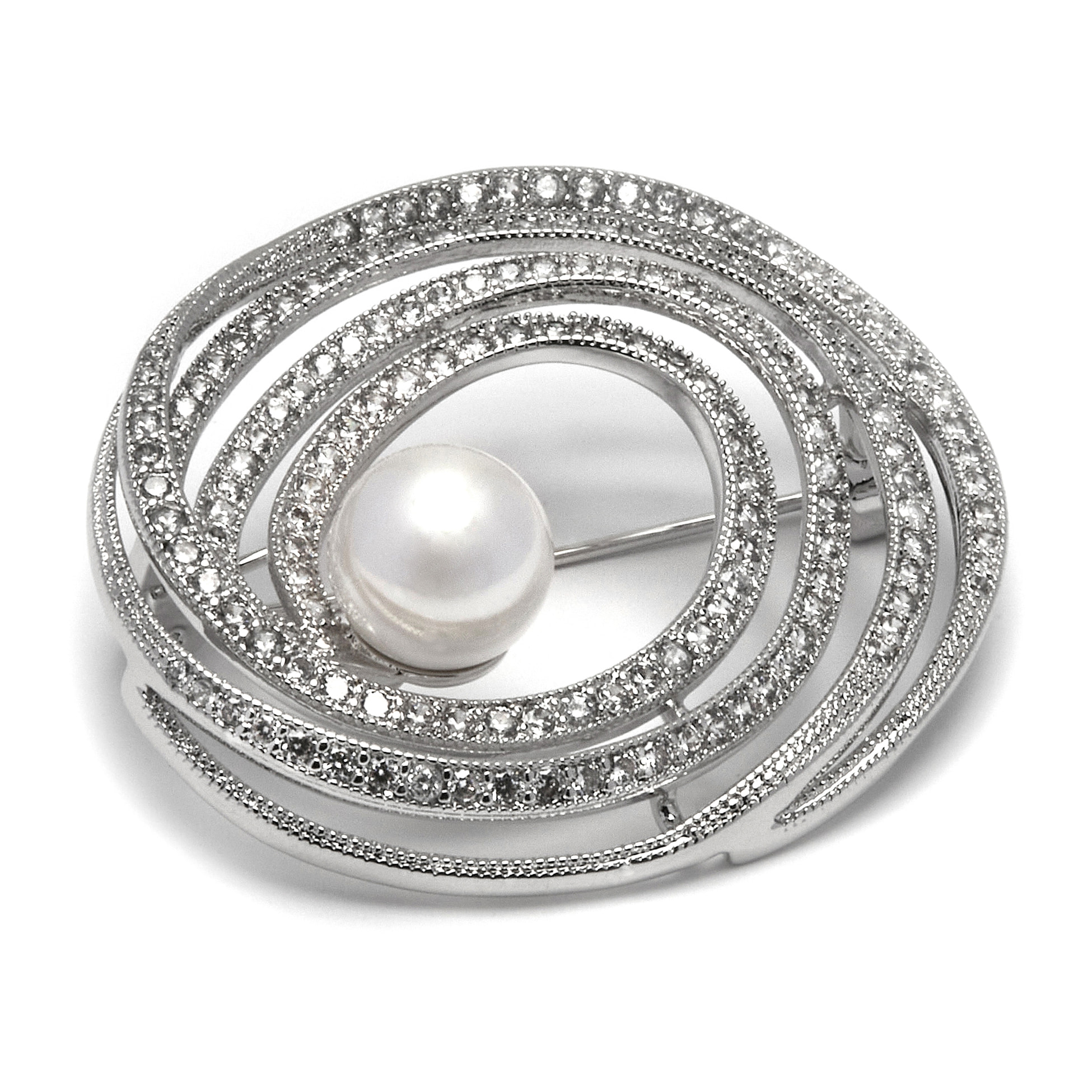 Broche con Circonita Brillante acabado plata