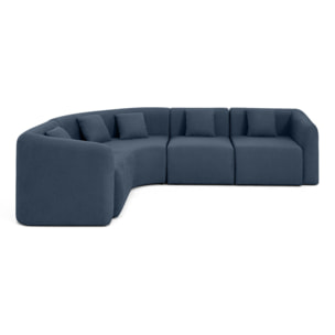 Ikare - canapé d'angle modulable réversible - 5 places - en tissu - Bleu