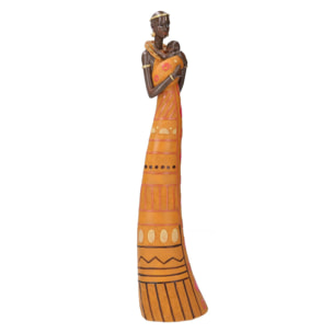 Statua in ceramica donna africana cm9,5x6h38,5