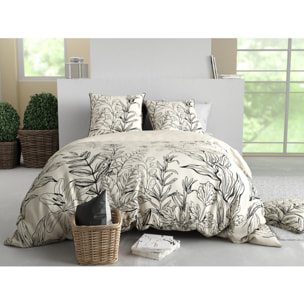 Parure Housse De Couette 3pcs 100% Satin de Coton 120 Fils THAIS