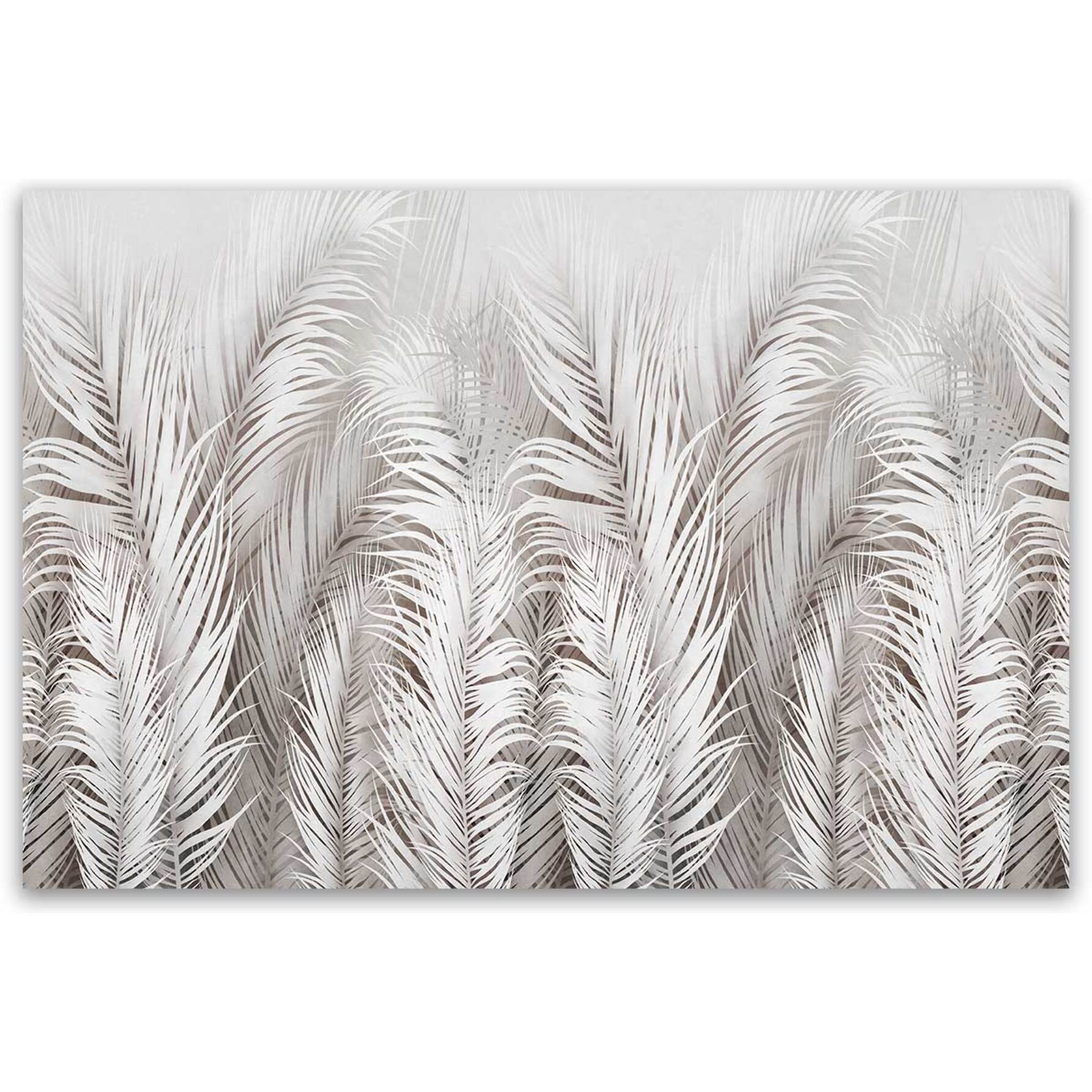 Tableau feuillage blanc panoramique Toile imprimée