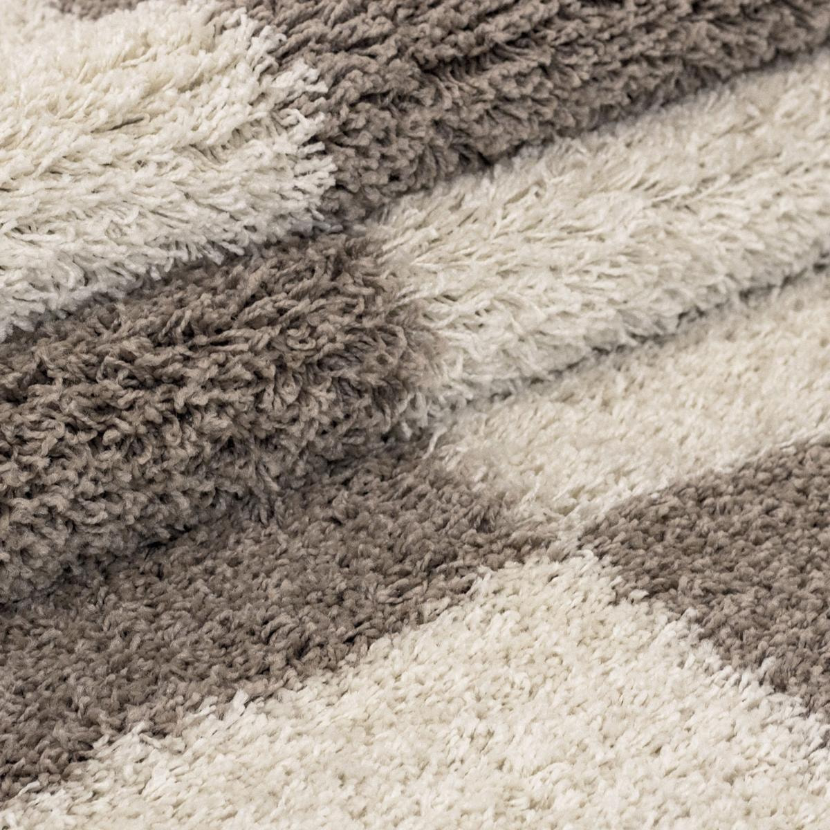 Tapis poils longs shaggy tissé motif géométrique NICO