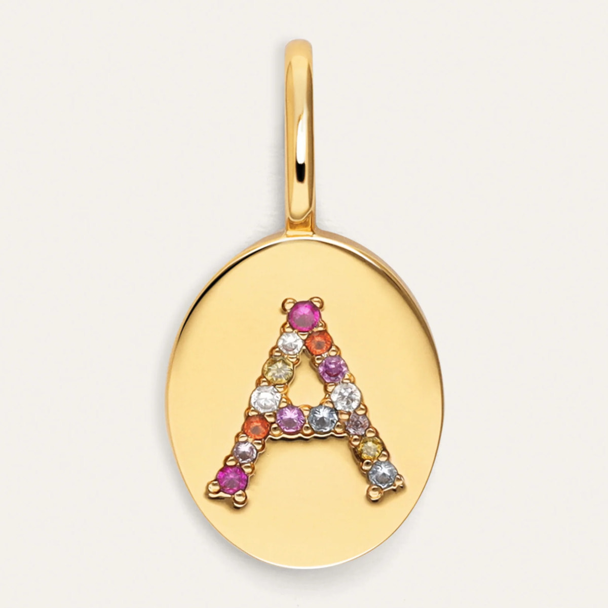 Charm Personalizado Signet Letter Colors Baño Oro