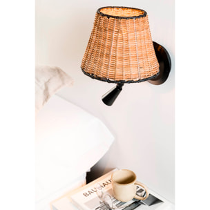 SUMBA Aplique negro/ratán con lector