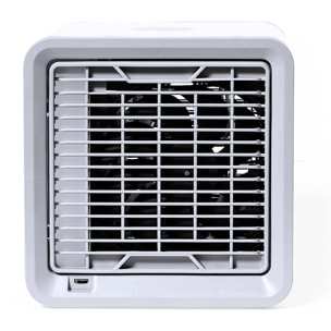 Mini aire acondicionado portátil con depósito de 700 ml, 3 velocidades y conexión USB. Con opción de añadir hielo y agua para un mayor efecto de enfriamiento.