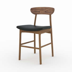 Lot de 2 chaises pour îlot central en cuir synthétique noir 66 cm - Lana