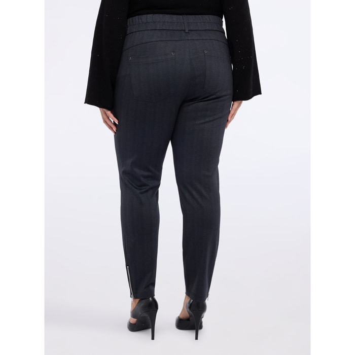 Fiorella Rubino - Pantalones skinny estampado espiga - Gris