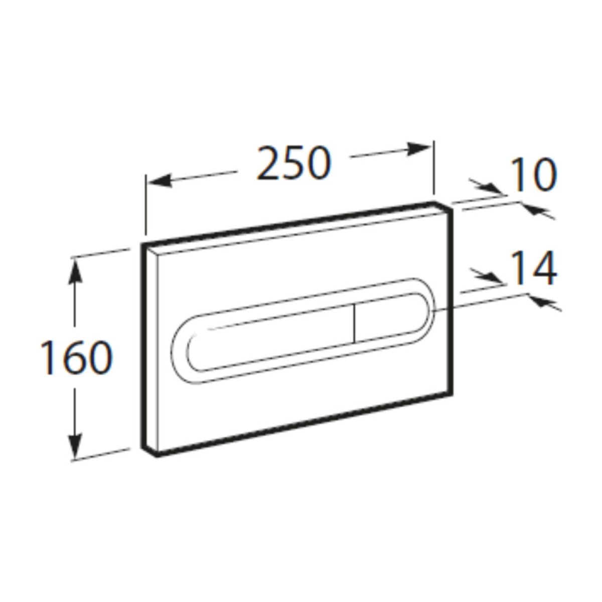 Pack Bâti support Roca Duplo One + plaque de déclenchement, Chrome (RocaDuploOne-2)