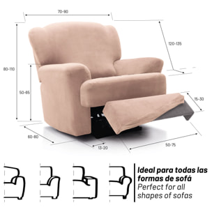 Funda TERCIOPELO ANTIMANCHAS Multi elástica para RELAX modelo VERONICA