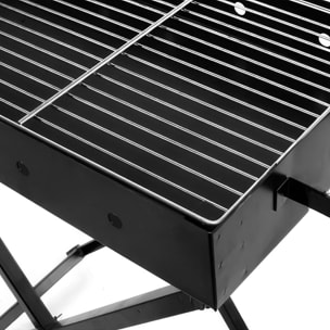 Barbecue portatile a carbone YF-3090 con doppia altezza, ampia superficie di cottura e ventilazione ottimizzata per una cottura uniforme.