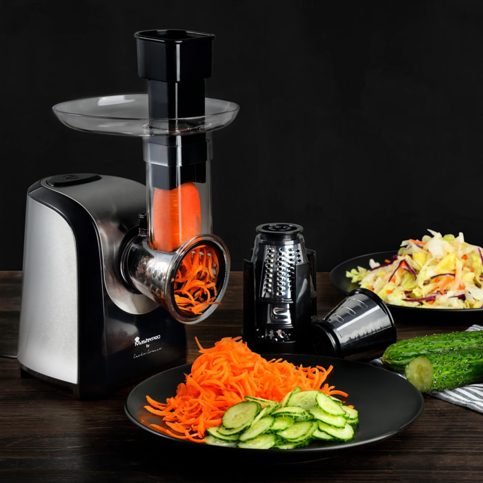 Rallador eléctrico foodies con 5 velocidades de 150w en acero inoxidable masterpro