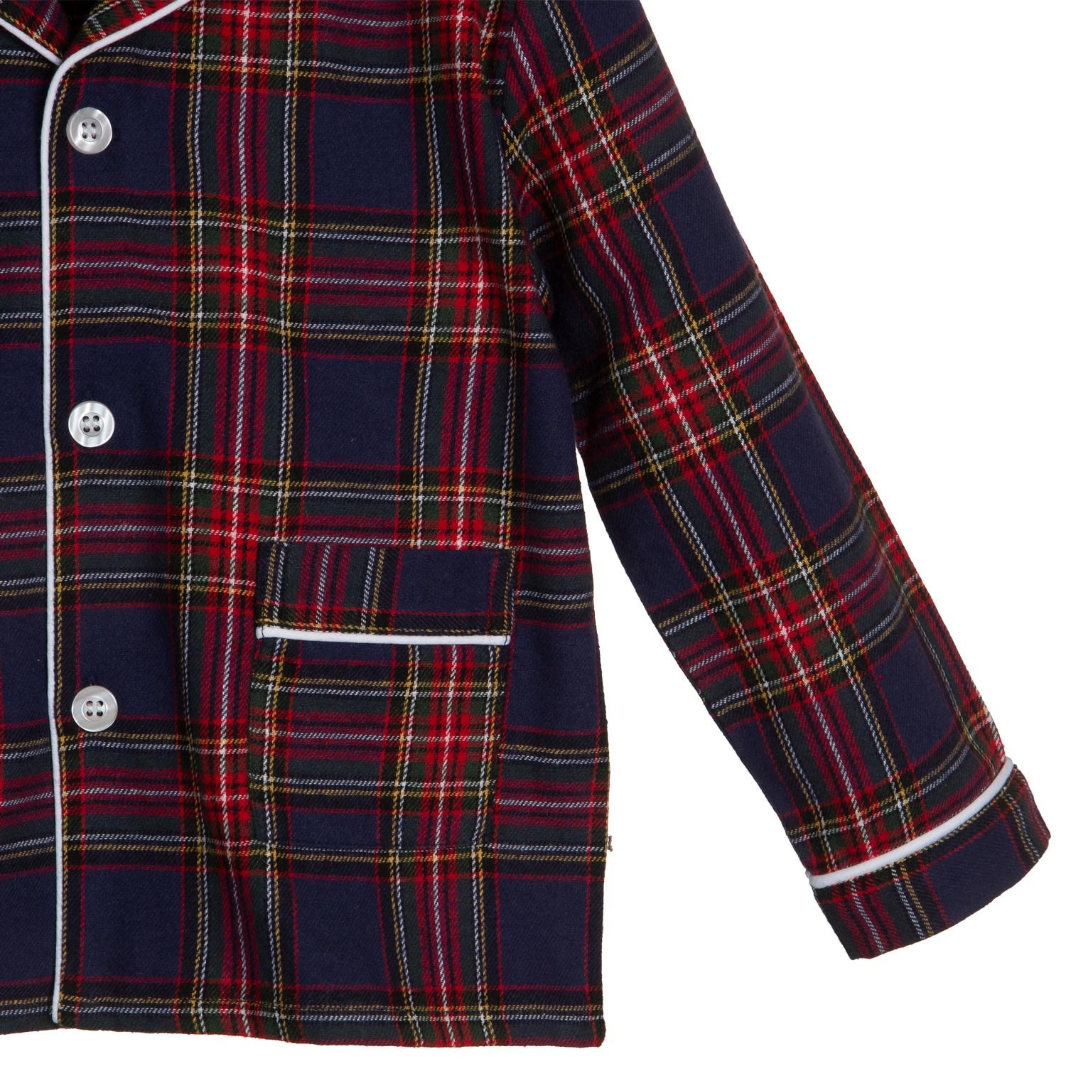 PIGIAMA BABY in flanella scozzese blu, rosso e verde