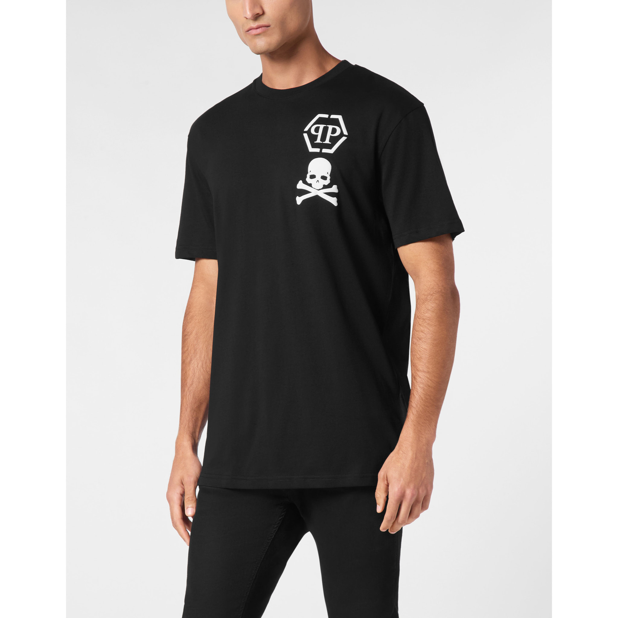 PHILIPP PLEIN Maglietta con scollo a V SKULL&BONES