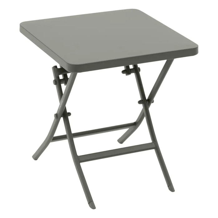 Table d'appoint de jardin carrée "Greensboro" vert laurier 40 x 40cm en acier