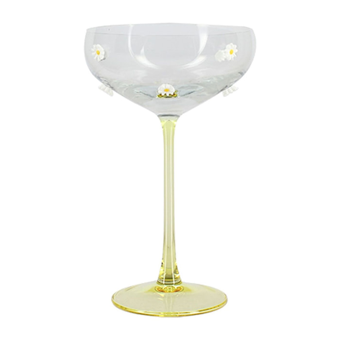 Lot de 4 coupes à champagne 27cl à motif marguerite MARGUERITE