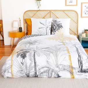 Parure housse de couette 3pcs en coton bci adouci 57 fils mig - soli