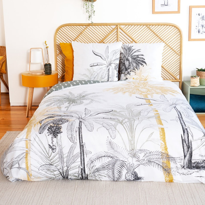 Parure housse de couette 3pcs en coton bci adouci 57 fils mig - soli