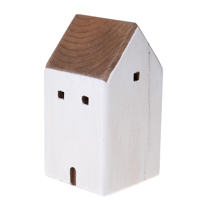 Casetta Legno 10X10Xh.19 Cm - Pezzi 2 - 10X19X10cm - Colore: Bianco - Bianchi Dino - Decori Casa E Complementi