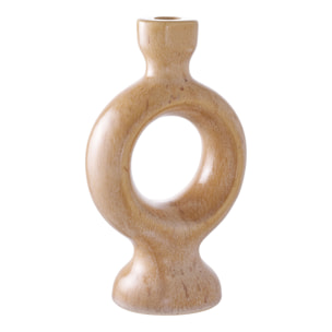 Portacandela in ceramica marrone 13x8x23 cm