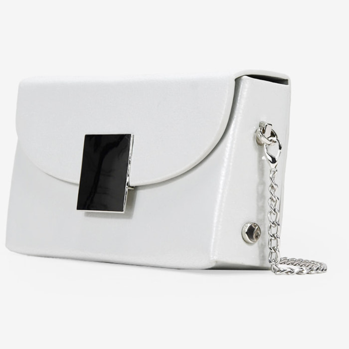 Bolso de fiesta piedra con solapa y metal