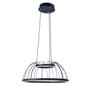 FORLIGHT Colgante Cercle LED 24W Blanco Neutro - 4000K Negro para Interior de Techo en Comedor, Salón, Cocina