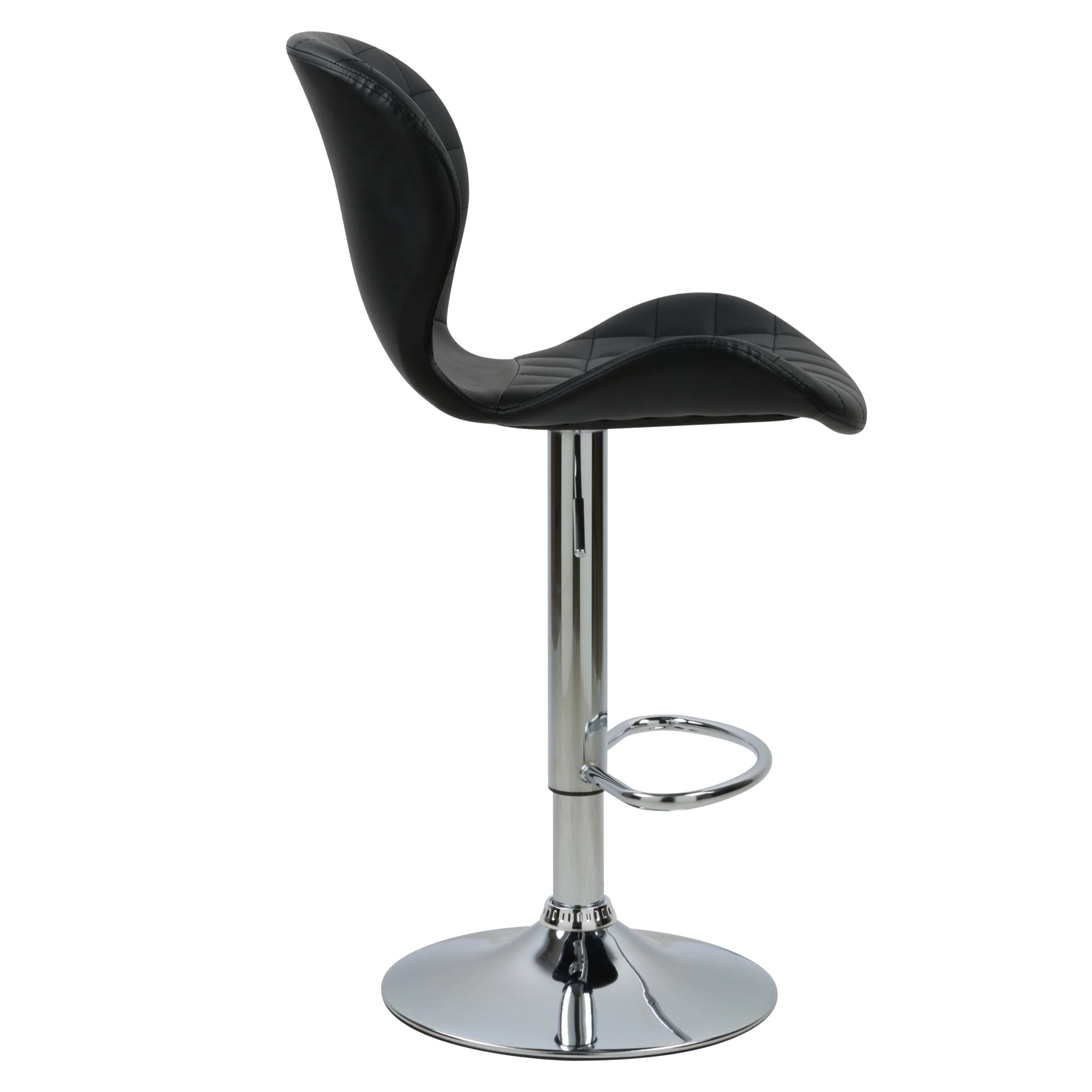 Lot de 2 chaises de bar réglables 53/74 cm en cuir synthétique noir - Mazzia