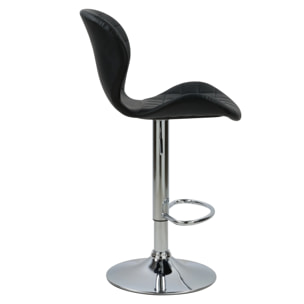 Lot de 2 chaises de bar réglables 53/74 cm en cuir synthétique noir - Mazzia