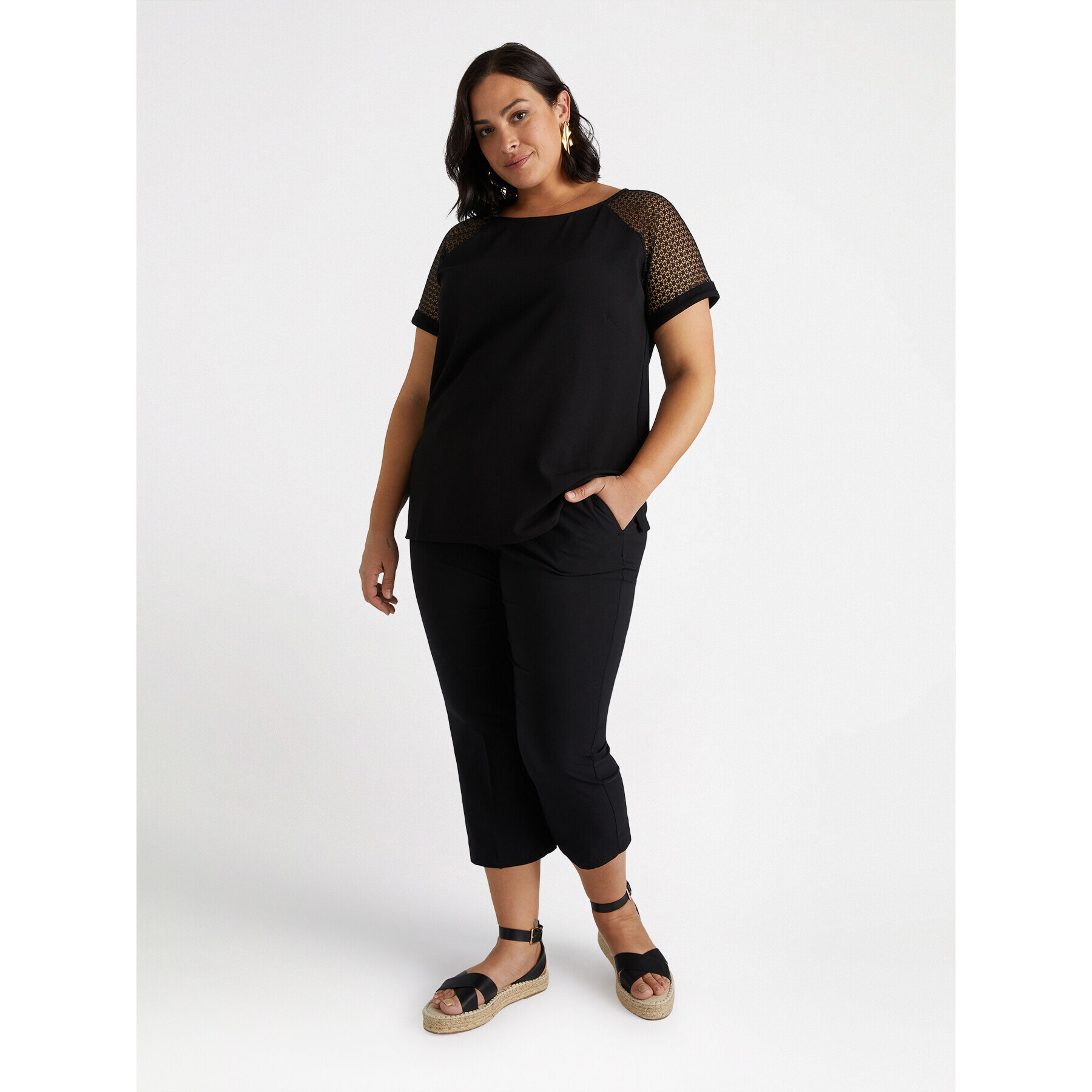 Fiorella Rubino - Pantalones cropped - Negro